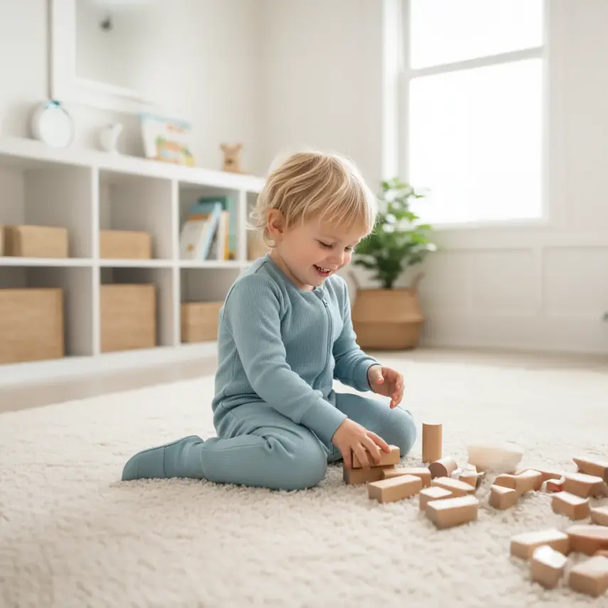 Ella Bonna Uyku Tulumu Çoraplı 2,5 Tog Jakarlı Mavi - 3