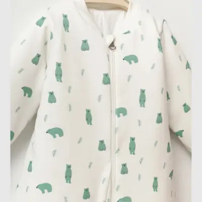 Ella Bonna Uyku Tulumu Çoraplı 2,5 Tog Yeşil Ayıcık - 9