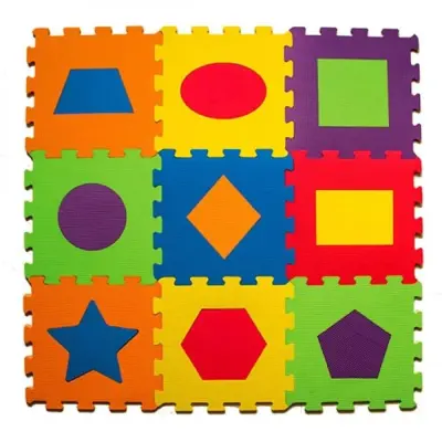 Eva Puzzle Oyun Matı Geometrik Şekiller 7 mm 33X33 cm
