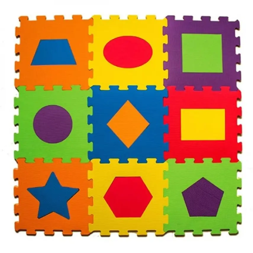 Eva Puzzle Oyun Matı Geometrik Şekiller 7 mm 33X33 cm - 1