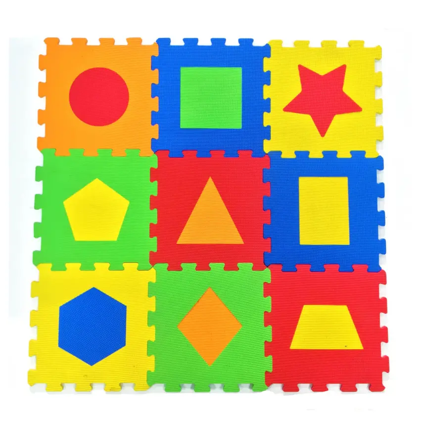 Eva Puzzle Oyun Matı Geometrik Şekiller 7mm 33x33 - 1