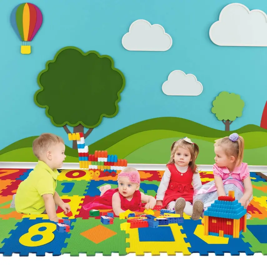 Eva Puzzle Oyun Matı Geometrik Şekiller 7mm 33x33 - 2