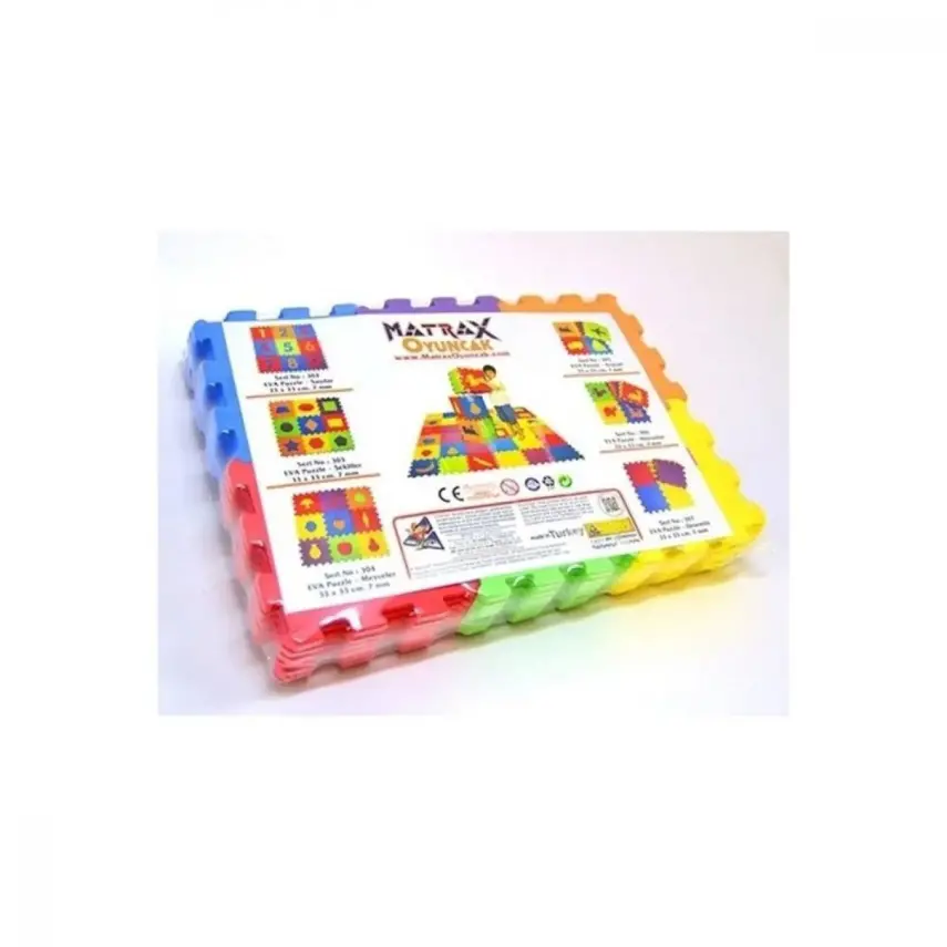 Eva Puzzle Oyun Matı Harfler ve Sayılar 7 mm 12X12 cm - 1