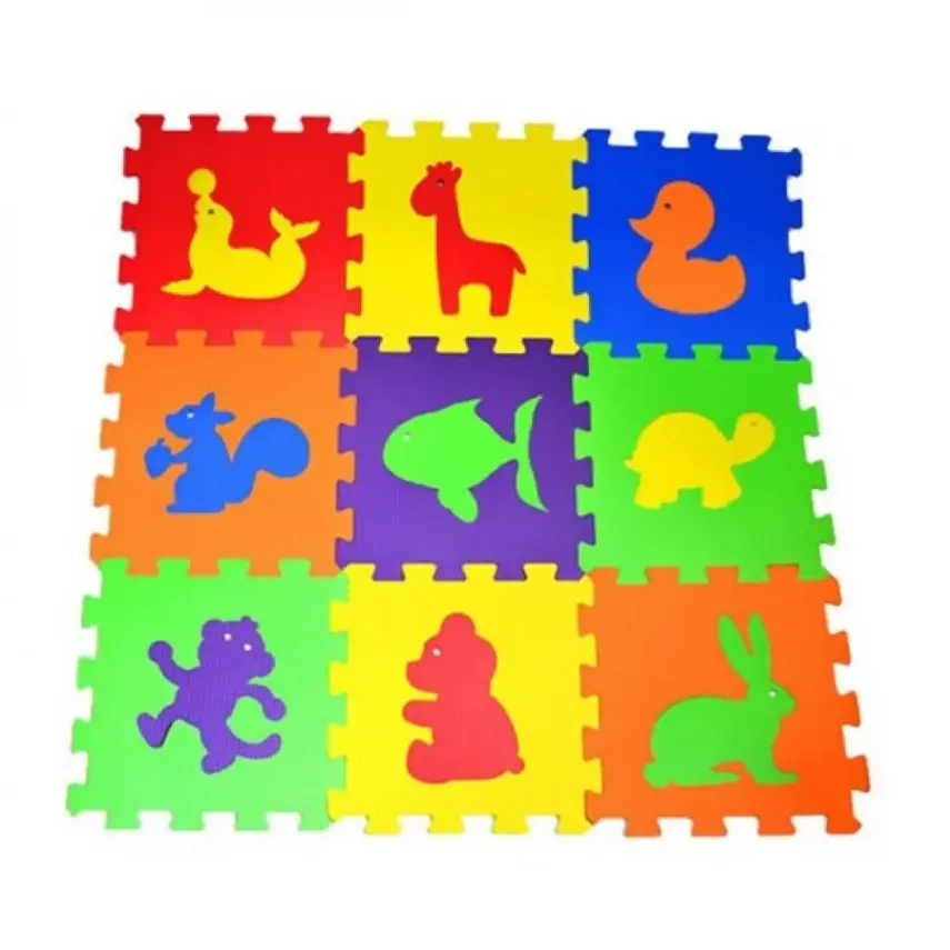 Eva Puzzle Oyun Matı Hayvanlar 7 mm 33X33 cm - 1