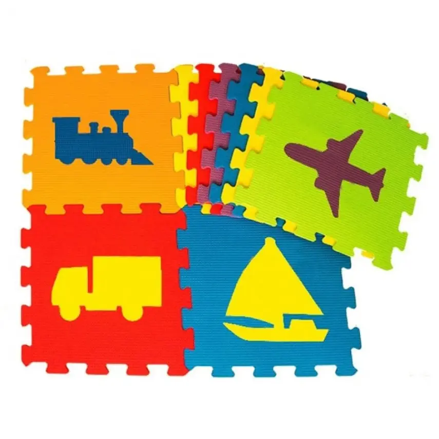 Eva Puzzle Oyun Matı Taşıtlar 7 mm 33X33 cm - 1