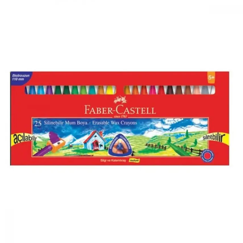 Faber-Castell Silinebilir Mum Boya 25 Renk - 1