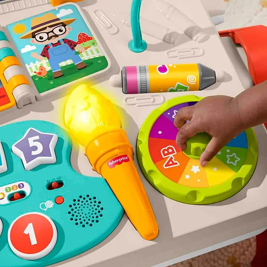 Fisher-Price Eğlen ve Öğren 4'ü 1 Arada Aktivite ve Çizim Masası - 8