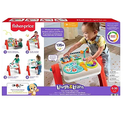 Fisher-Price Eğlen ve Öğren 4'ü 1 Arada Aktivite ve Çizim Masası - 11