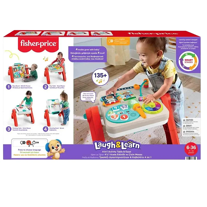 Fisher-Price Eğlen ve Öğren 4'ü 1 Arada Aktivite ve Çizim Masası - 11