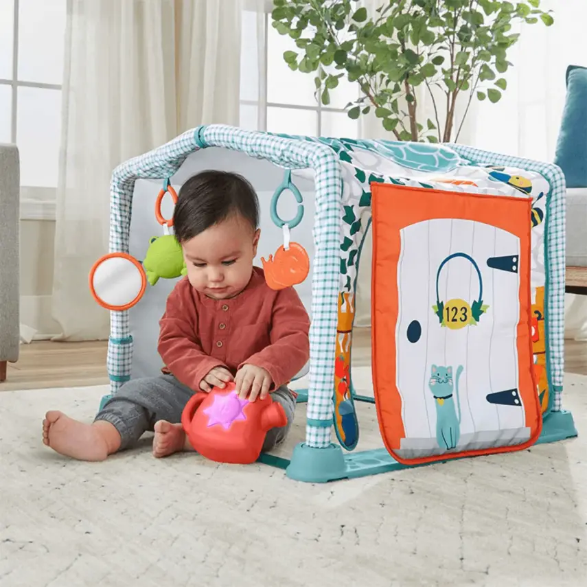 Fisher Price Neşeli Hayvanlar 3ü 1 Arada Jimnastik Merkezi Oyun Halısı - 6