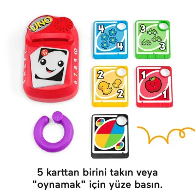 Fisher Price Sesli ve Işıklı Eğlen ve Öğren Saymayı ve Renkleri Öğreten UNO - 4