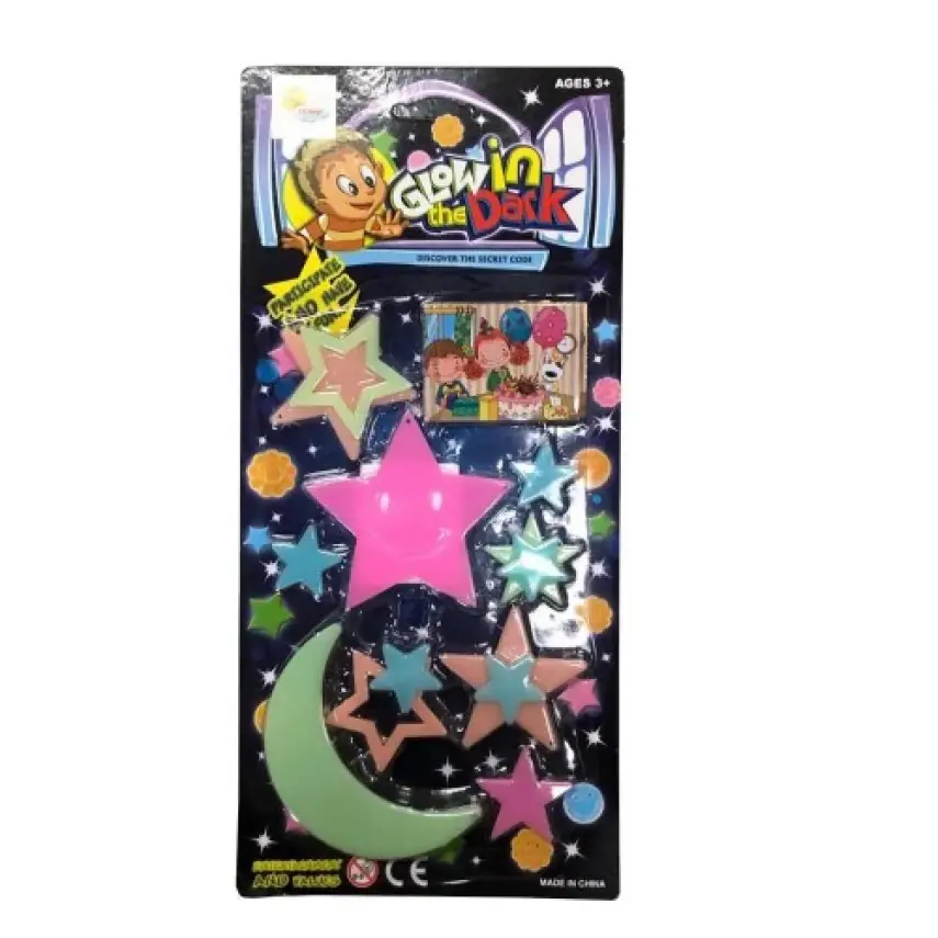 Fosforlu Duvar Süsü Renkli Ay Yıldız Kartela - 1