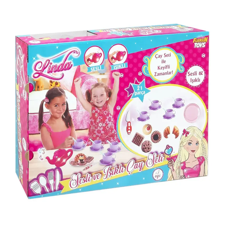 Furkan Toys Linda Kruvasanlı Işıklı Çay Seti - 1