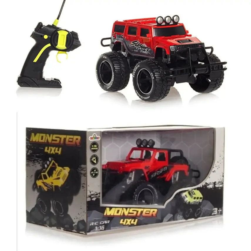 Galtoys Monster Şarjlı Uzaktan Kumandali Araba 4x4 Kırmızı 1:14  - 1