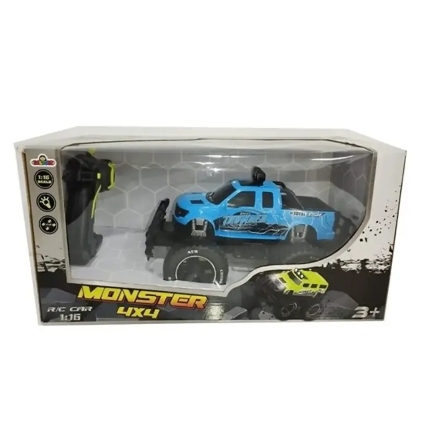 Galtoys Monster Şarjlı Uzaktan Kumandali Araba 4x4 Mavi 1:14  - 1