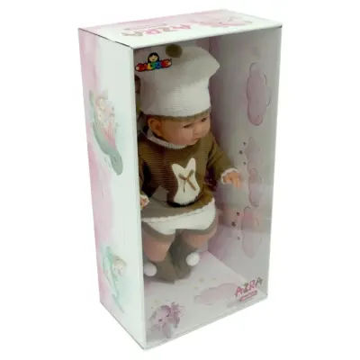 Galtoys Yeni Doğmuş Kahve-Bej Elbiseli Azra Bebek (1)