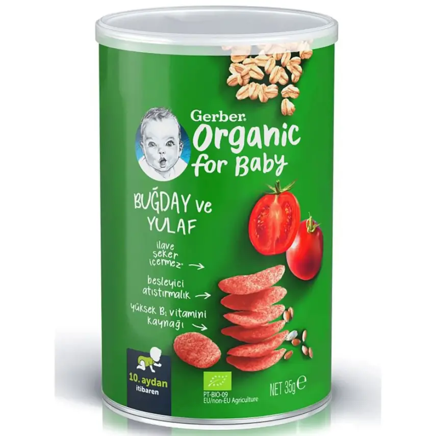Gerber Organik Buğday Ve Yulaf Bebek Atıştırmalığı 35 gr 10+ Ay - 1