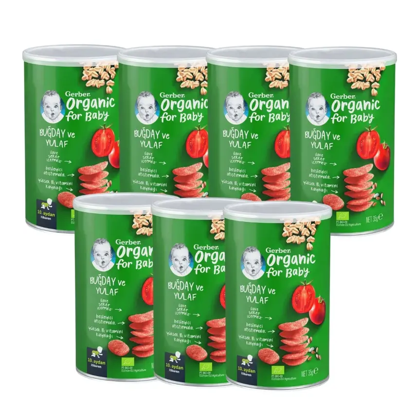 Gerber Organik Buğday Ve Yulaf Bebek Atıştırmalığı 35 gr x7 - 1
