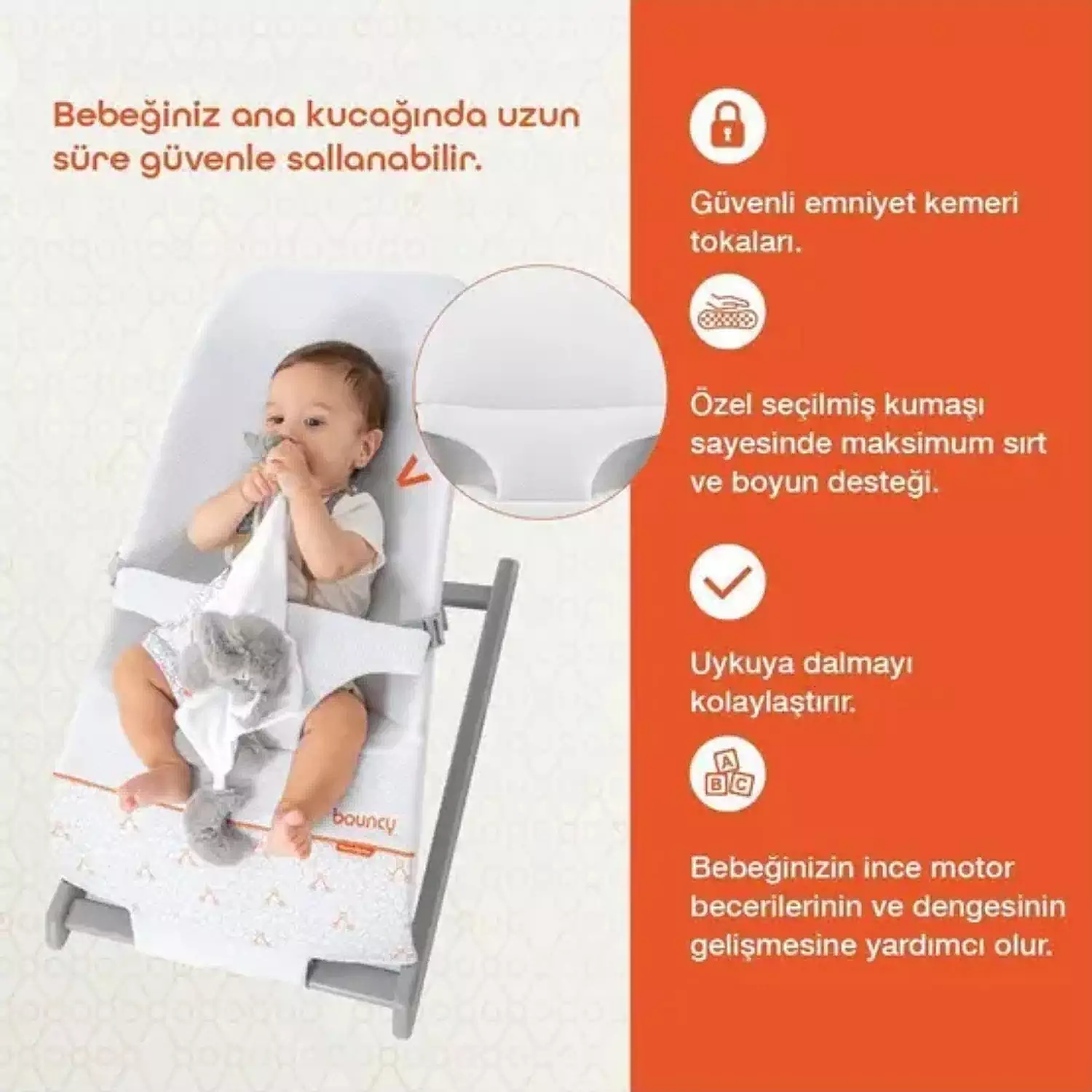 Gezenbebe Bouncy Ev Tipi Ana Kucağı Mist