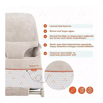 Gezenbebe Bouncy Ev Tipi Ana Kucağı Mist - 5