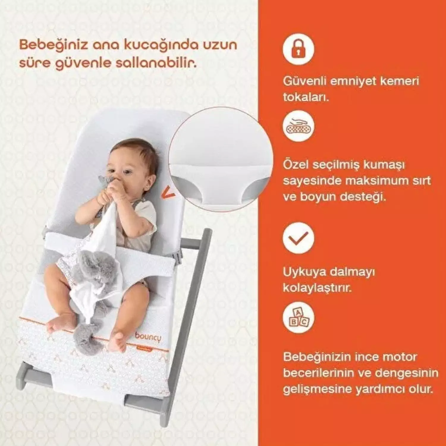 Gezenbebe Bouncy Ev Tipi Ana Kucağı Powder