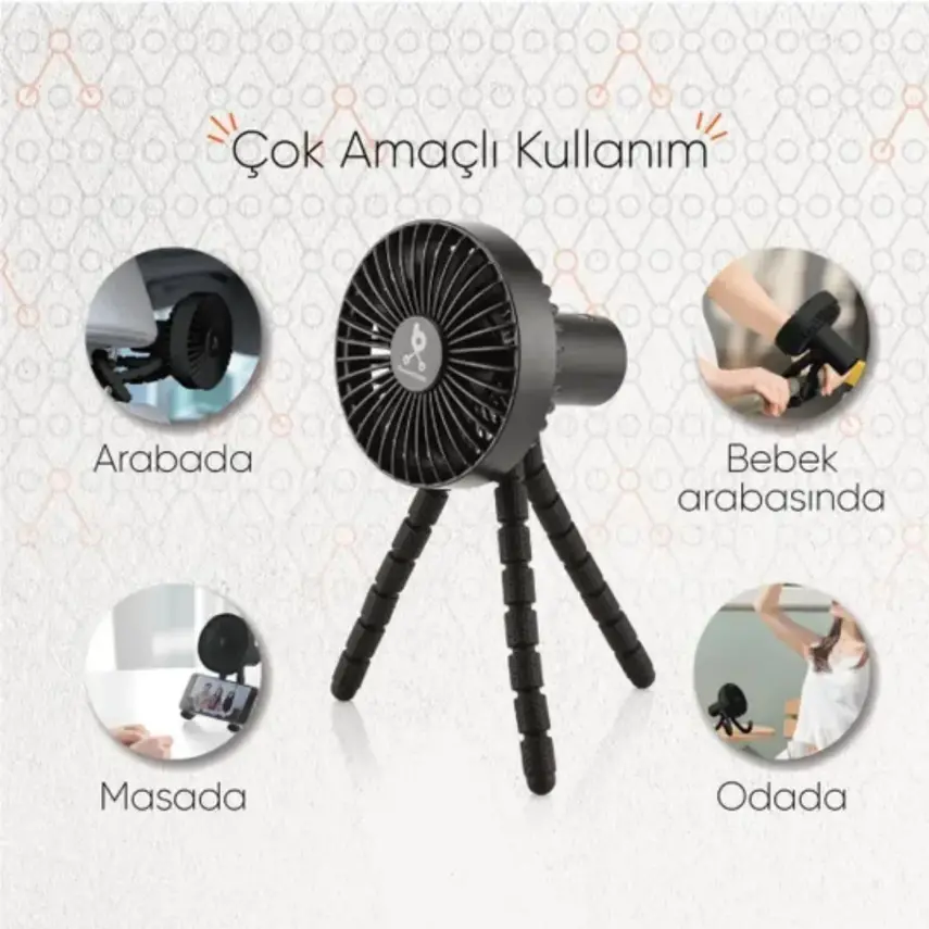 Gezenbebe Çok Fonksiyonlu Bebek Arabası Fanı - 6