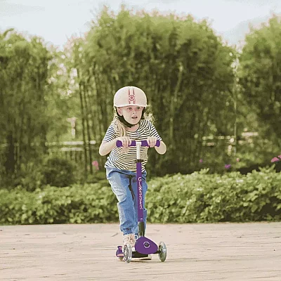Globber Elite Deluxe Işıklı Scooter Koyu Mor - 9