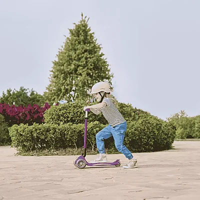 Globber Elite Deluxe Işıklı Scooter Koyu Mor - 10