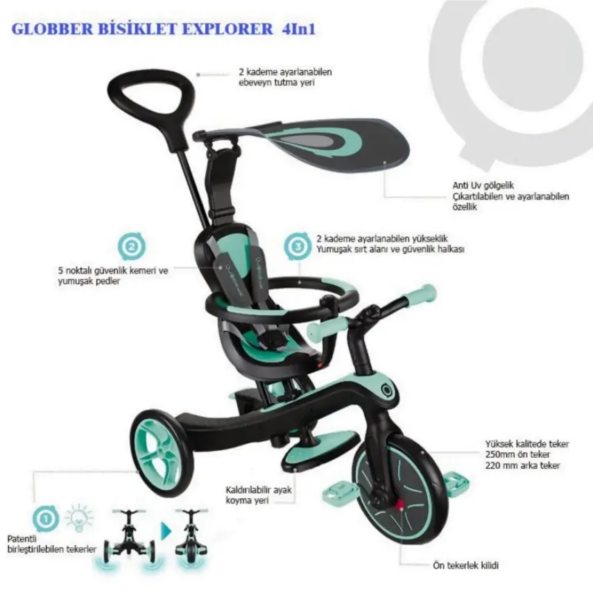 Globber Explorer 4in1 Bisiklet Kırmızı - 18