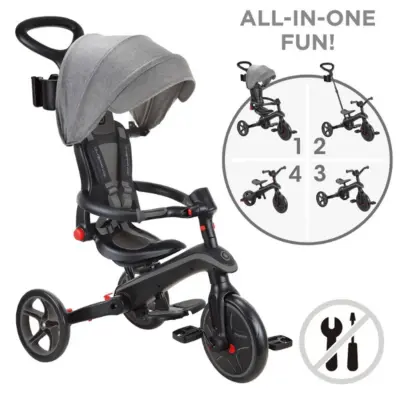 Globber Explorer 4in1 Katlanabilir Bisiklet - Siyah/Gri (1)