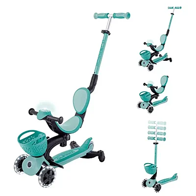 Globber Go Up Baby 360 Derece Manevra Kabiliyetli Işıklı Scooter - Koyu Mint
