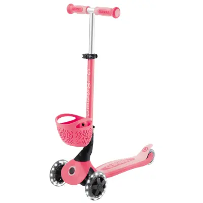 Globber Go Up Baby 360 Derece Manevra Kabiliyetli Işıklı Scooter - Koyu Pastel Pembe (1)