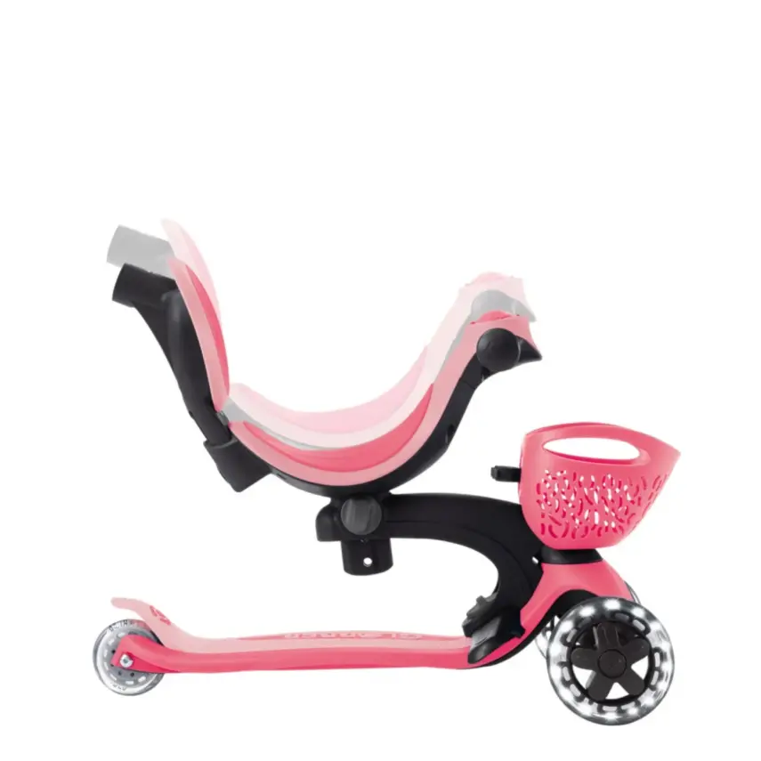 Globber Go Up Baby 360 Derece Manevra Kabiliyetli Işıklı Scooter - Koyu Pastel Pembe - 11