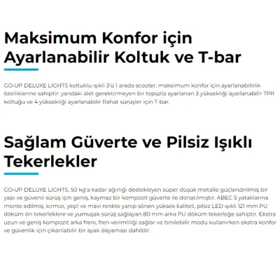 Globber Go Up Deluxe Işıklı Scooter Pembe - 5