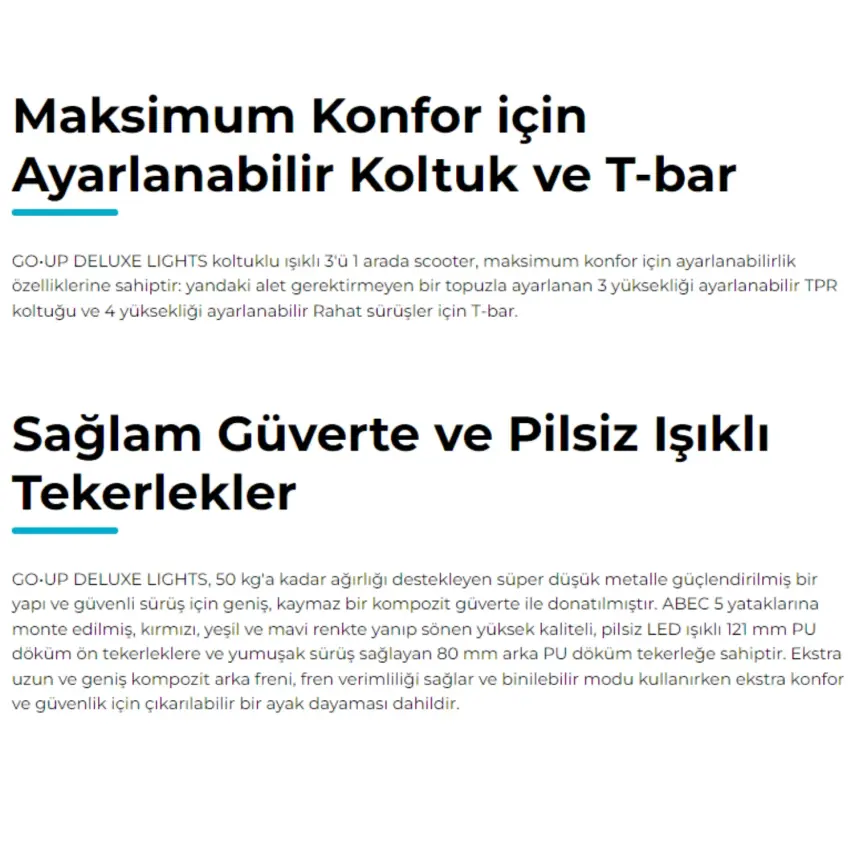 Globber Go Up Deluxe Işıklı Scooter Yeşil - 6