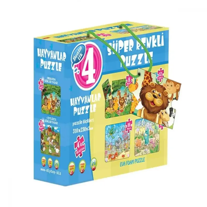 Hayvanlar Süper Renkli Puzzle - 1