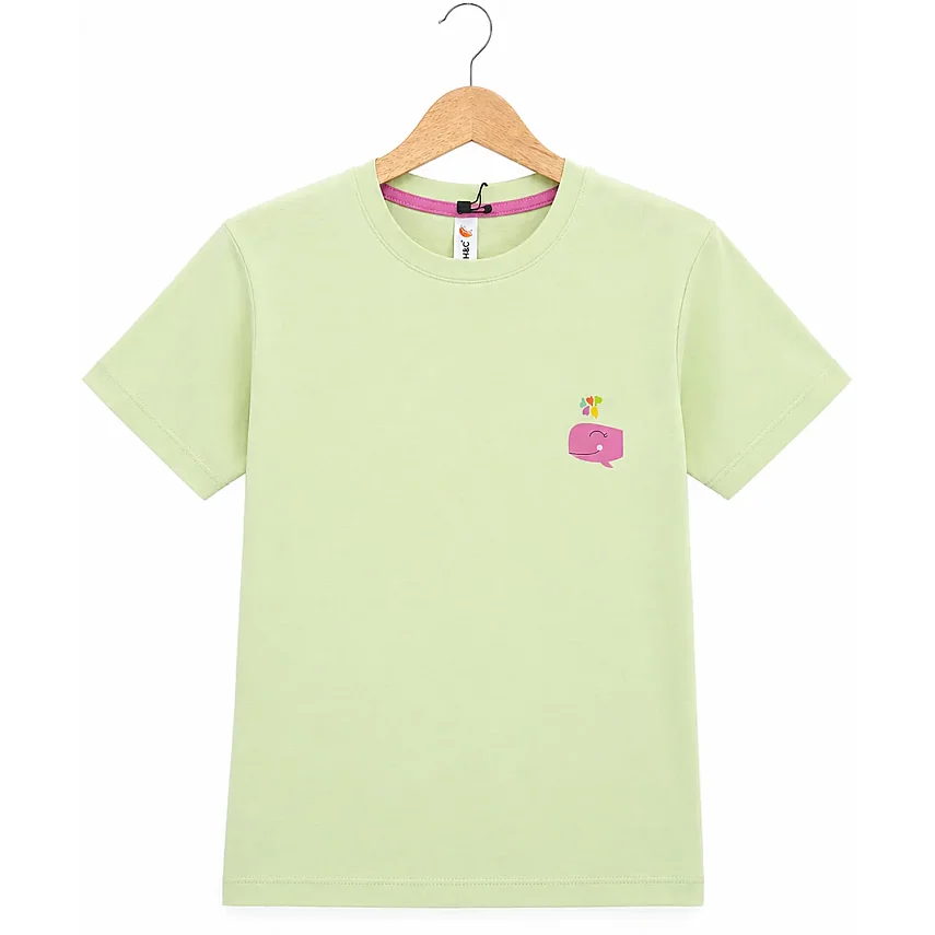 H&C T-Shirt Balina Baskılı Açık Yeşil - 2