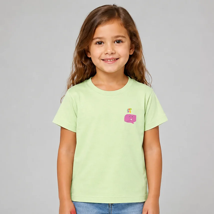 H&C T-Shirt Balina Baskılı Açık Yeşil - 1