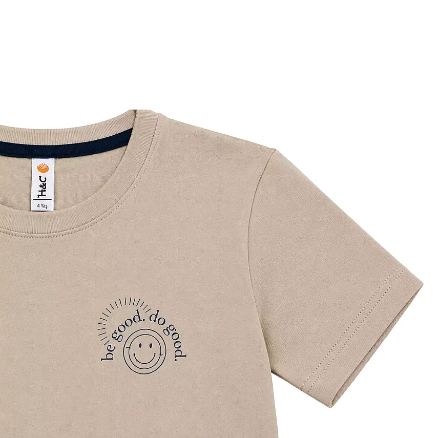 H&C T-Shirt Be Good Bej - 4
