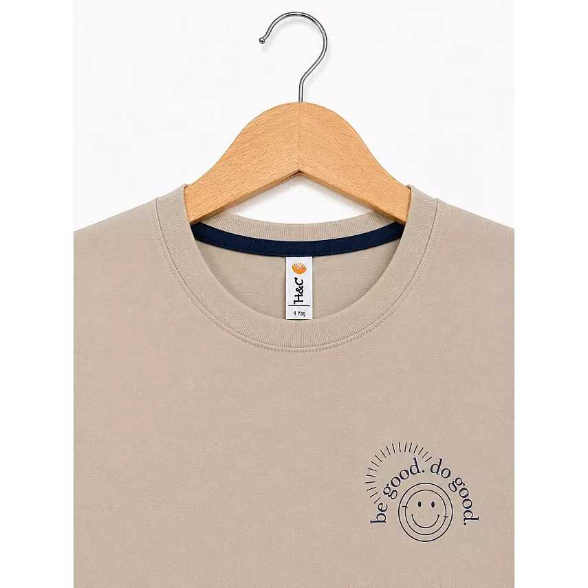 H&C T-Shirt Be Good Bej - 5