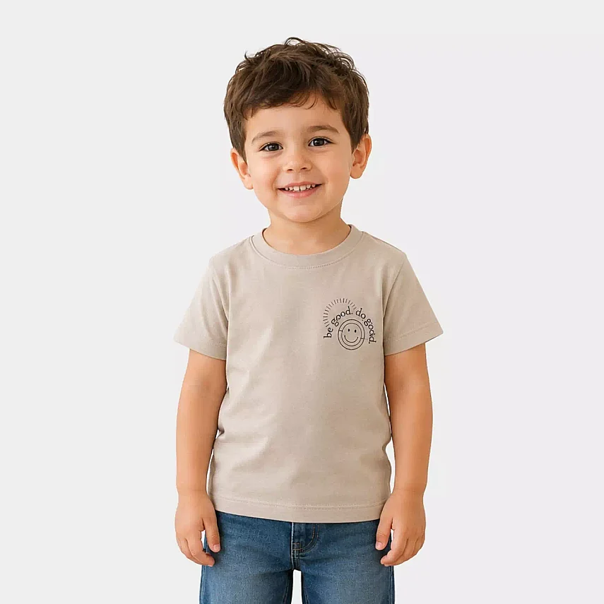 H&C T-Shirt Be Good Bej - 1
