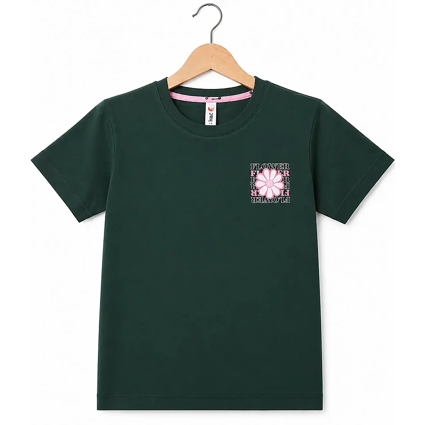 H&C T-Shirt Flower Çam Yeşili - 2