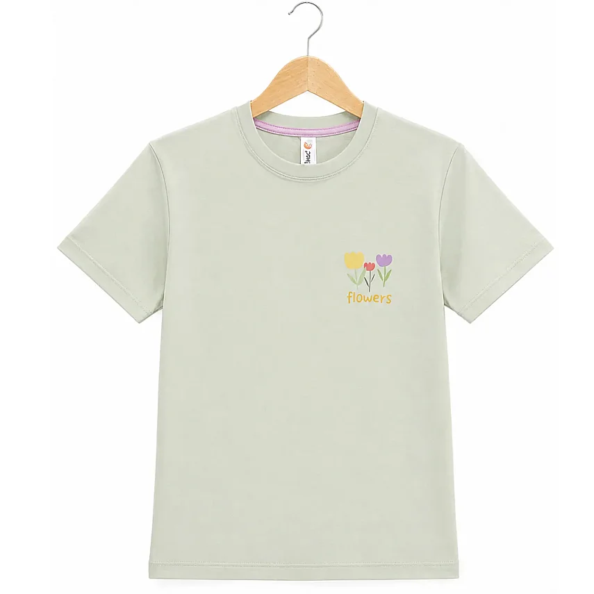 H&C T-Shirt Flowers Adaçayı Yeşili - 3