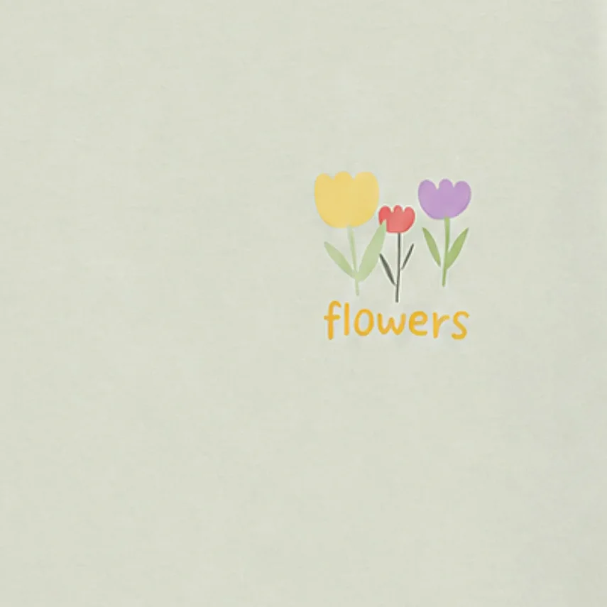 H&C T-Shirt Flowers Adaçayı Yeşili - 4