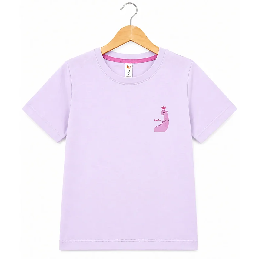 H&C T-Shirt Lavanta Kraliçe Dino - 3