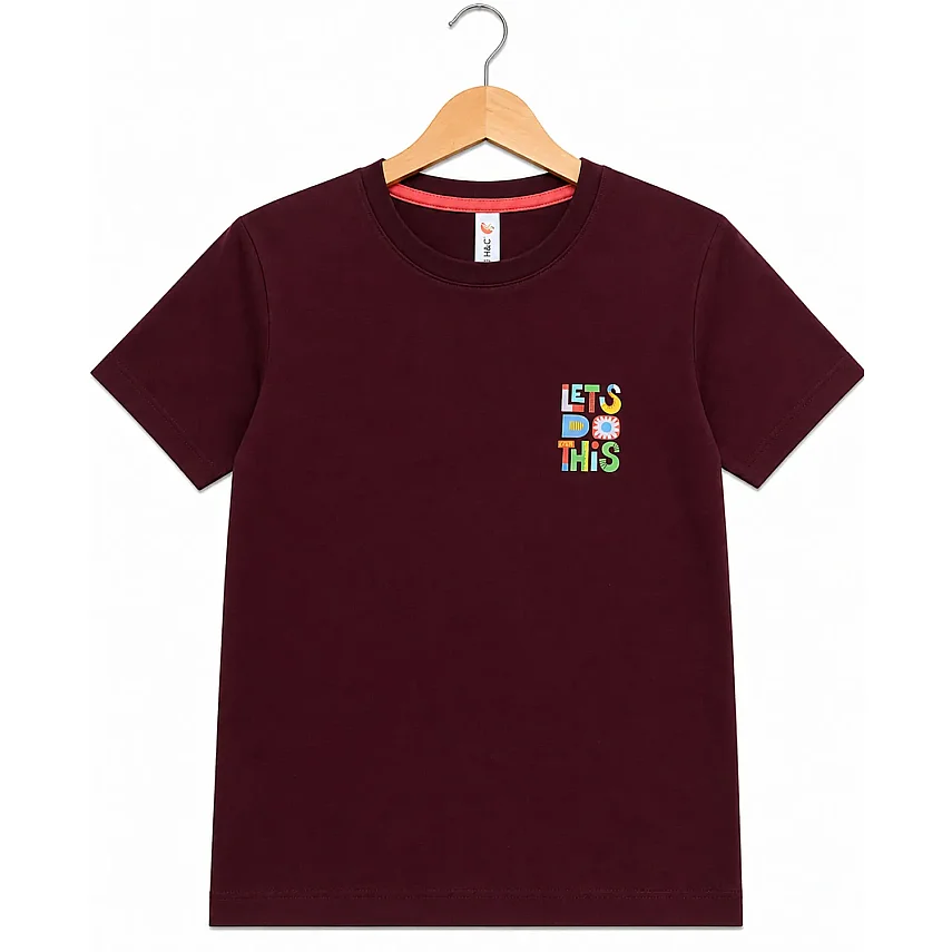 H&C T-Shirt Lets Do Its Bordo - 2