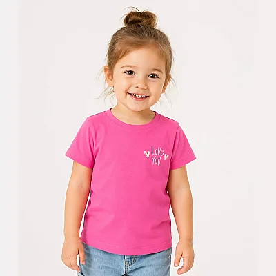 H&C T-Shirt Love You Şeker Pembe