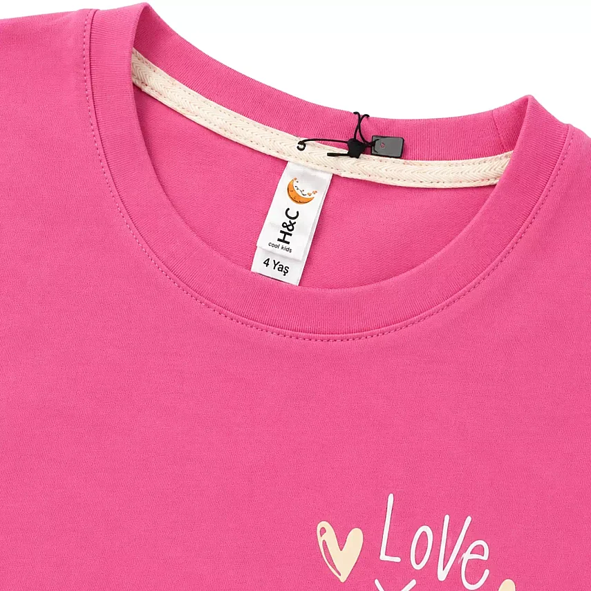 H&C T-Shirt Love You Şeker Pembe - 4