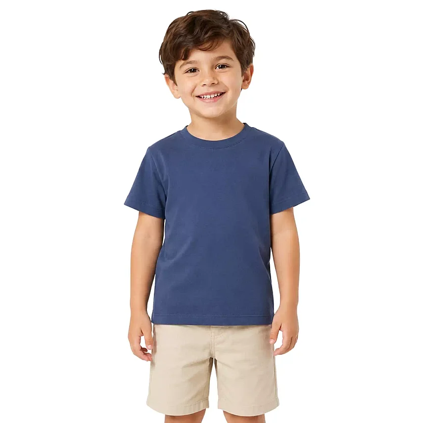 H&C Unisex T-Shirt Mavi Gri - 1