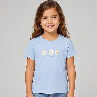 H&C T-Shirt Papatya Açık Mavi